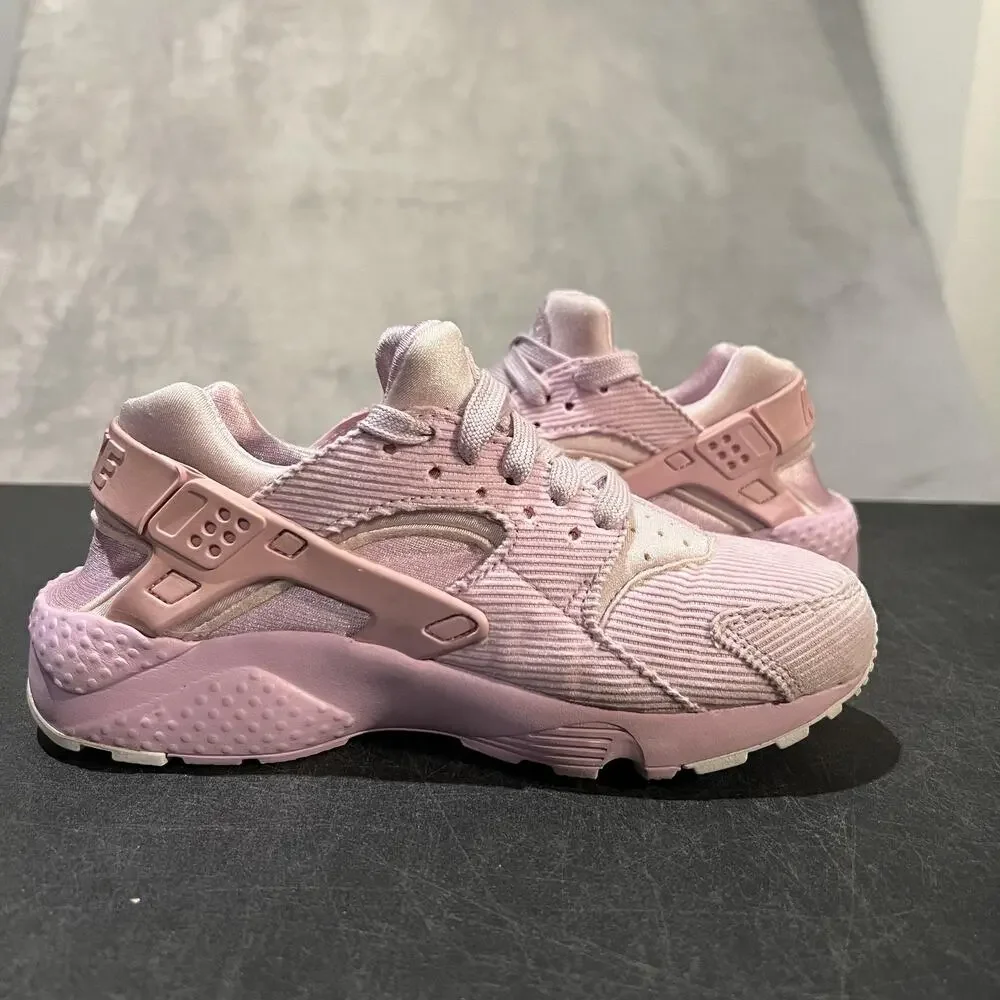 Nike Air Huarache Run Shoes Youth Size 4Y Pink Corduroy AV3700-600 Sneakers